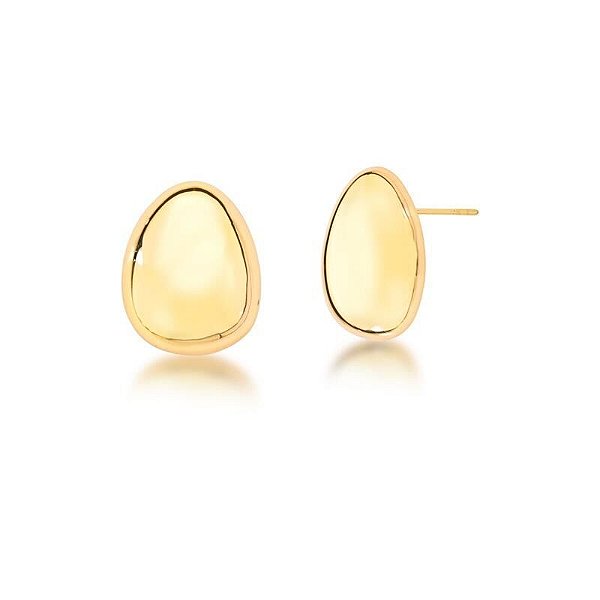 Brinco Oval Banho Ouro18k
