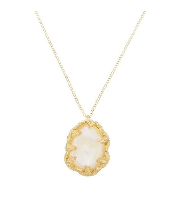 Colar Oval Madrepérola Banho Ouro 18k