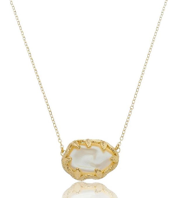 Colar Orgânico Madrepérola Banho Ouro 18k
