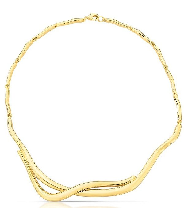 Choker Aro Liso Curvo Banho Ouro 18k
