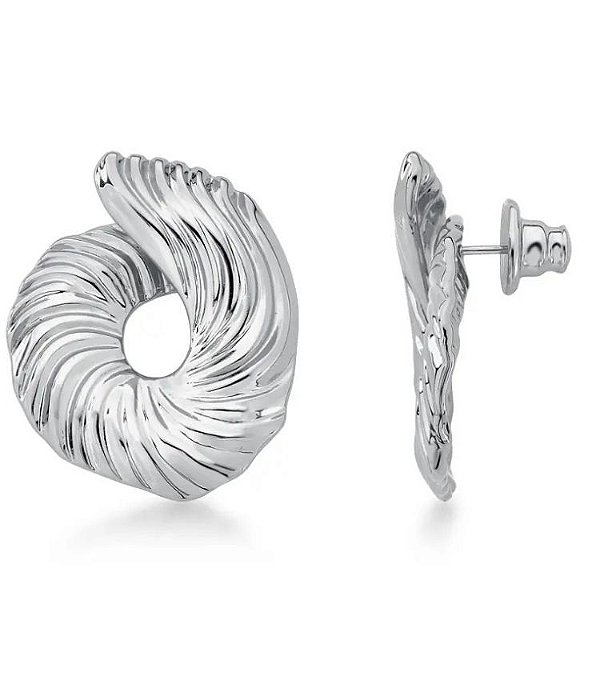 Brinco Spiral Ródio Branco