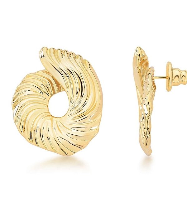 Brinco Spiral Banho Ouro 18k