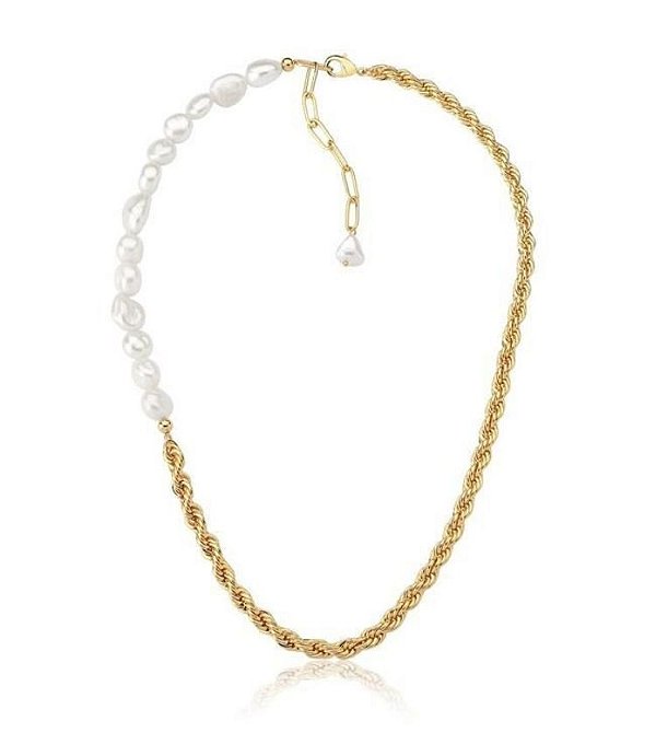 Colar Cordão Baiano e Pérolas Banhado a Ouro