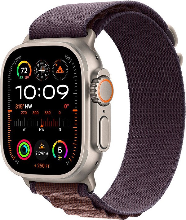 Apple Watch Ultra 2 49mm GPS+Cellular - Caixa Titânio Natural, Pulseira Loop Alpina Índigo ․