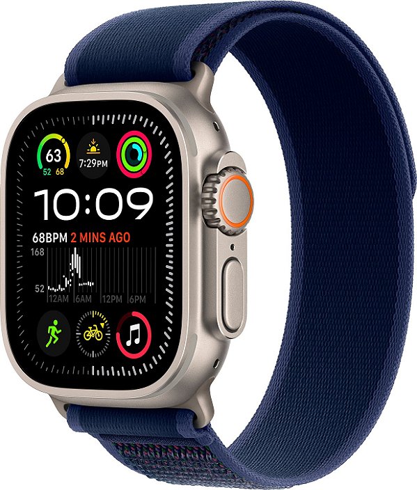 Apple Watch Ultra 2 49mm GPS+Cellular - Caixa Titânio Natural, Pulseira Loop Trail Azul