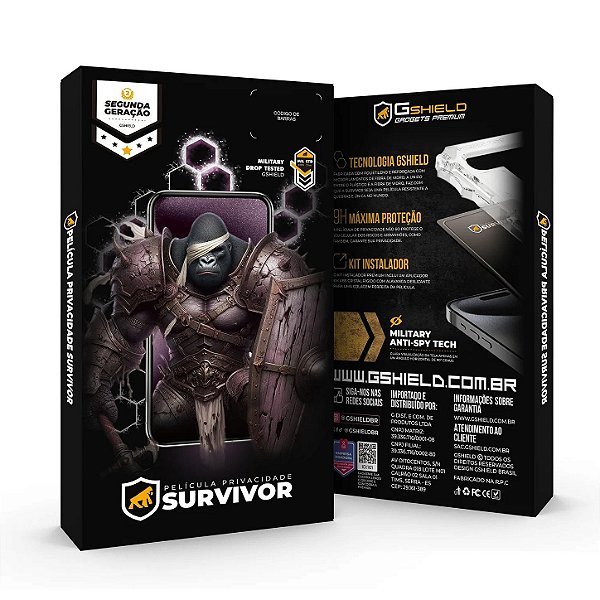 Película para iPhone 16 Pro - Privacidade com Aplicador - Survivor - Gshield ․