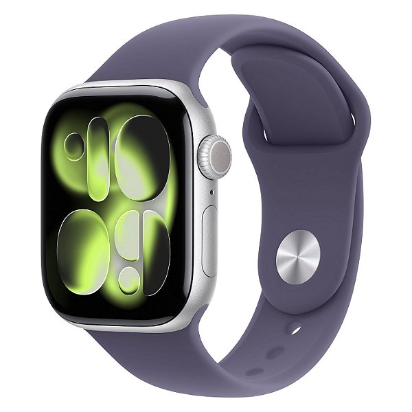 Apple Watch Series 11 GPS - Caixa Prateado 42mm Pulseira esportiva Roxo-névoa