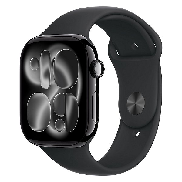 Apple Watch Series 11 GPS - Caixa Preto brilhante 46mm Pulseira esportiva Preta