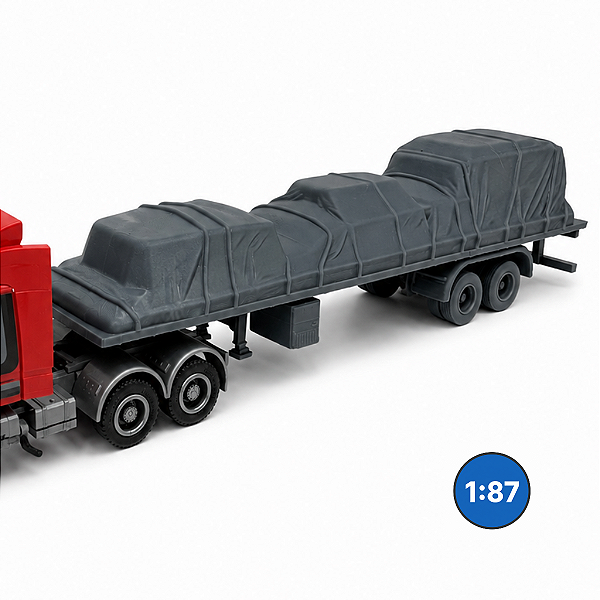 Carreta Plataforma Lonada 2 Eixos HO 1:87