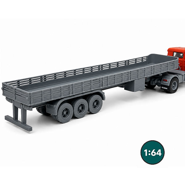 Carreta Carga Seca Antiga 3 Eixos 1:64