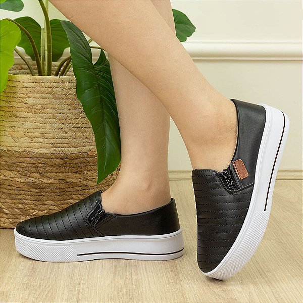 Slip On Preto - Conforto e Estilo para o Dia a Dia  COM FRETE GRÁTIS🖤🖤🖤