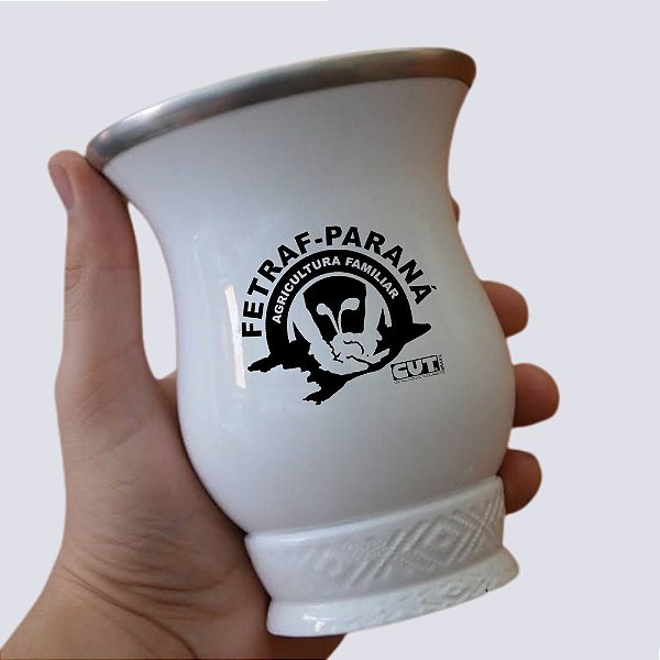 Cuia de porongo pintada