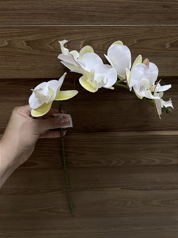 Galho de Orquídea Branca Silicone P