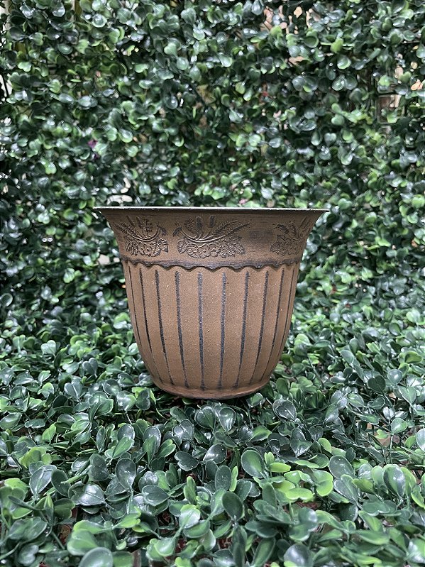 Vaso Polipropileno Marrom Trabalhado Pequeno