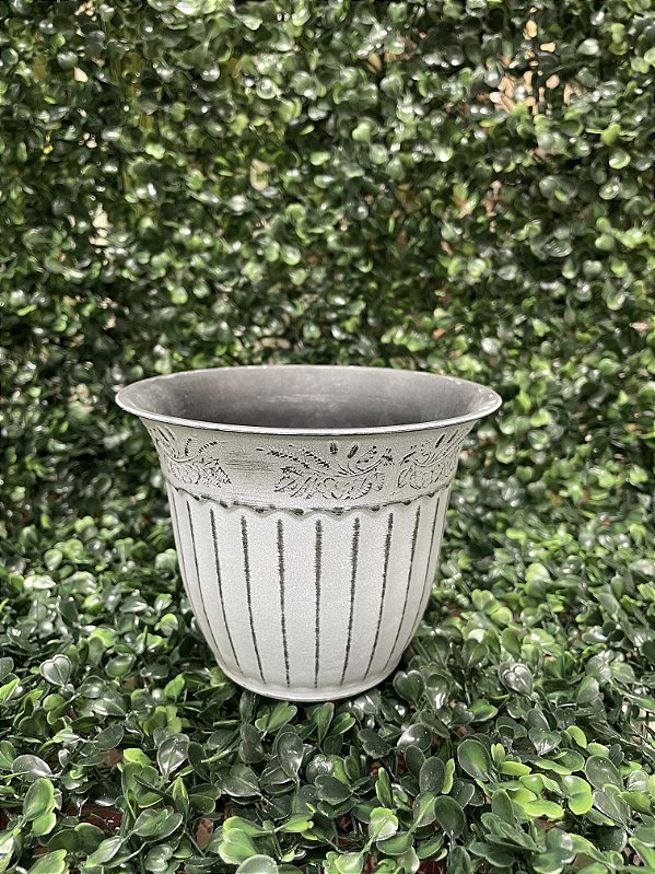 Vaso Polipropileno Branco Trabalhado Pequeno