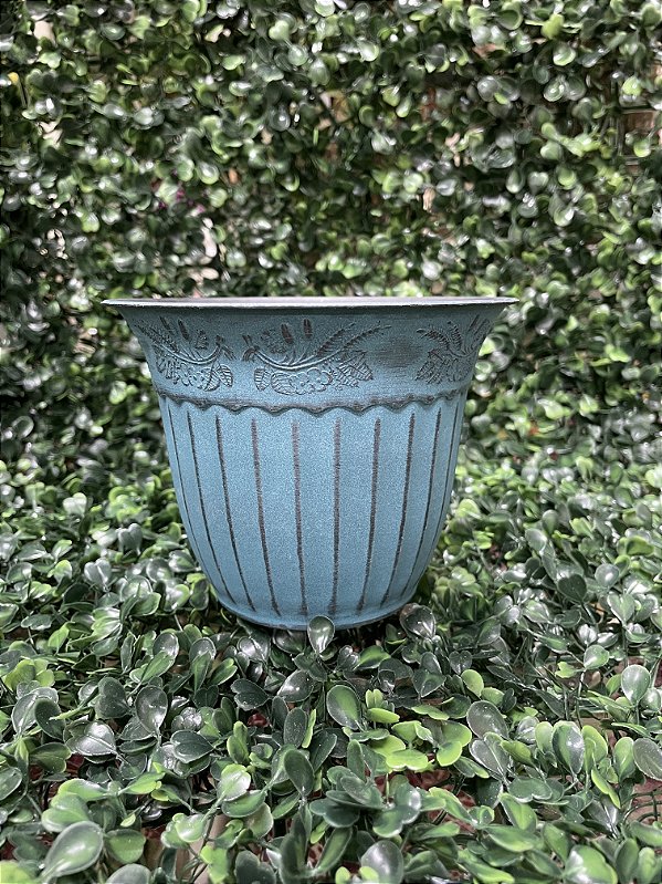 Vaso Polipropileno Azul Trabalhado Pequeno