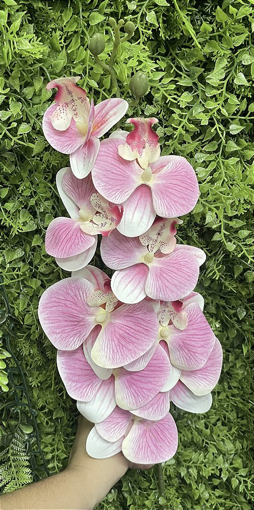 Galho de Orquídea Rosa Silicone