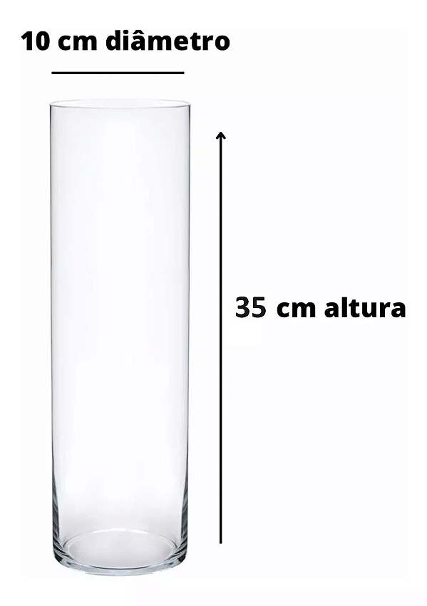 Tubo de Vidro Grosso 35 cm x 10 cm