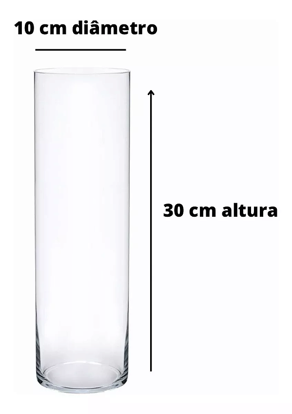 Tubo de Vidro Grosso 30 cm x 10 cm