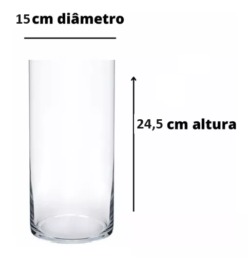 Tubo de Vidro Grosso 24,5 cm x 15 cm