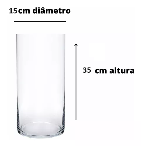 Tubo de Vidro Grosso 35 cm x 15 cm