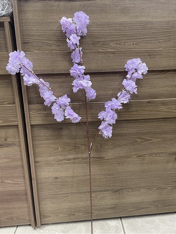 Galho de Cerejeira Lilás - 90 cm