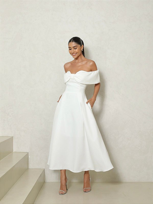 Vestido Midi Ombro a Ombro Veneza