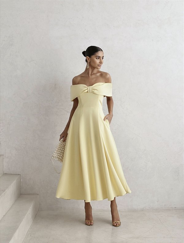 Vestido Midi Ombro a Ombro Veneza