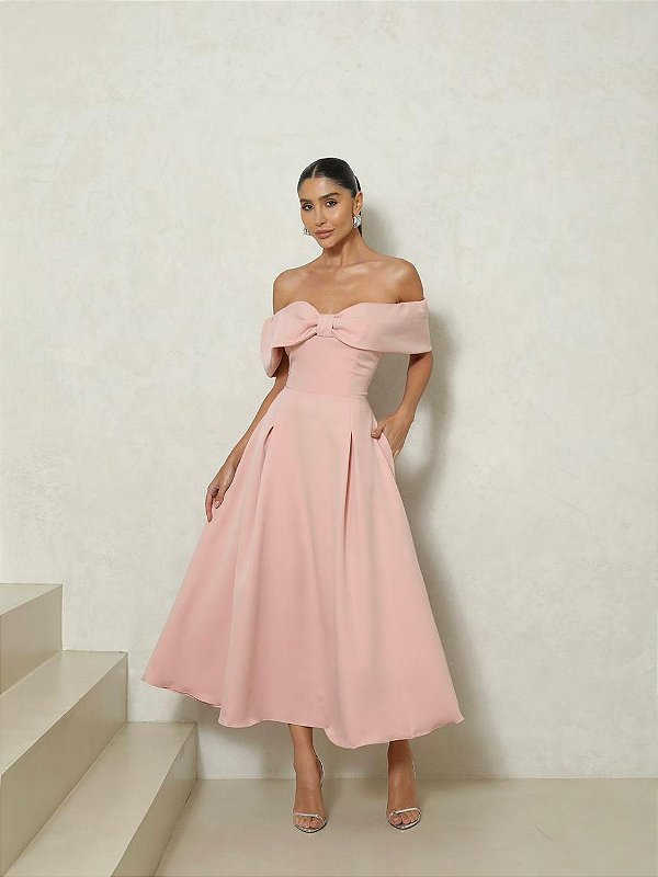 Vestido Midi Ombro a Ombro Veneza