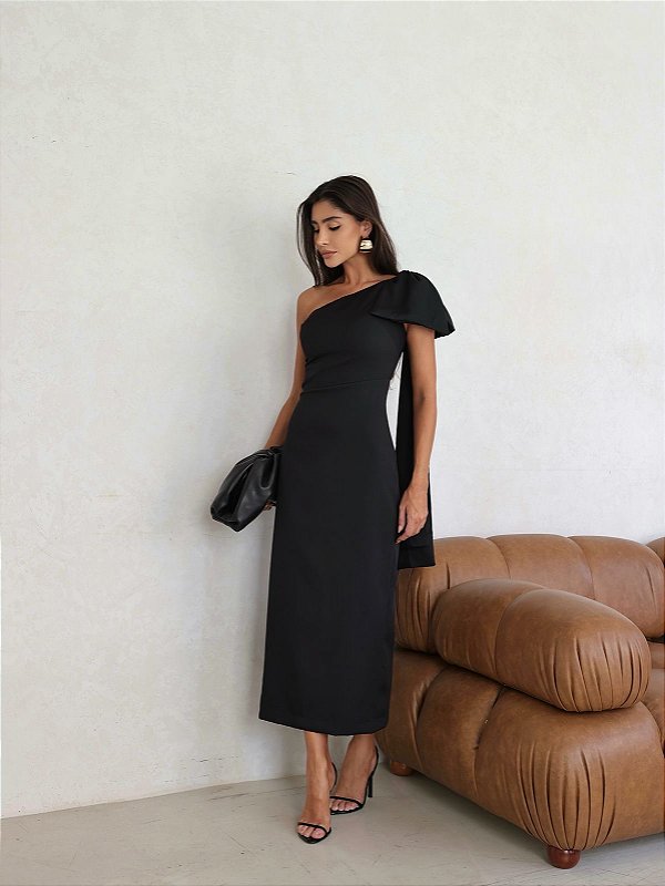 Vestido Midi em Alfaiataria Romenia