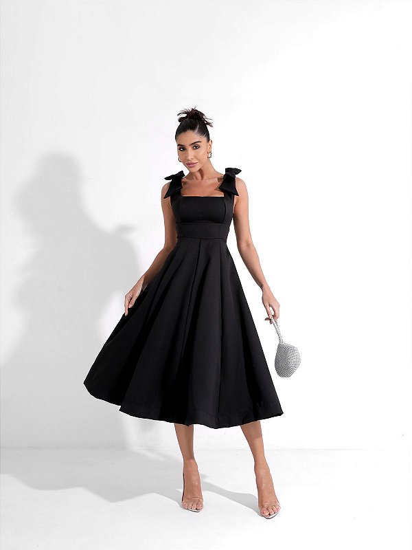 Vestido Midi Preto Louise