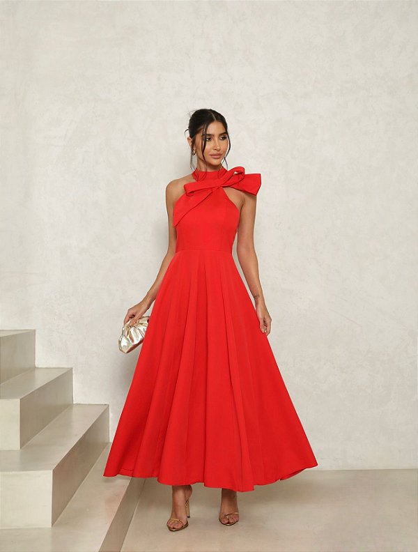 Vestido Midi Vermelho Verona