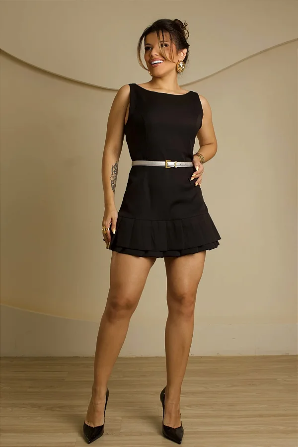 Vestido Curto Alfaiataria Preto Bogotá