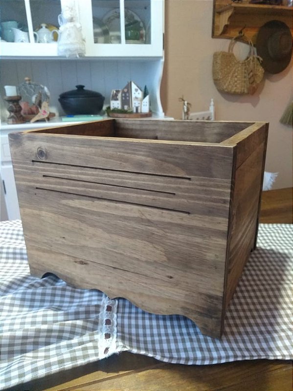 Cachepot em madeira rustica