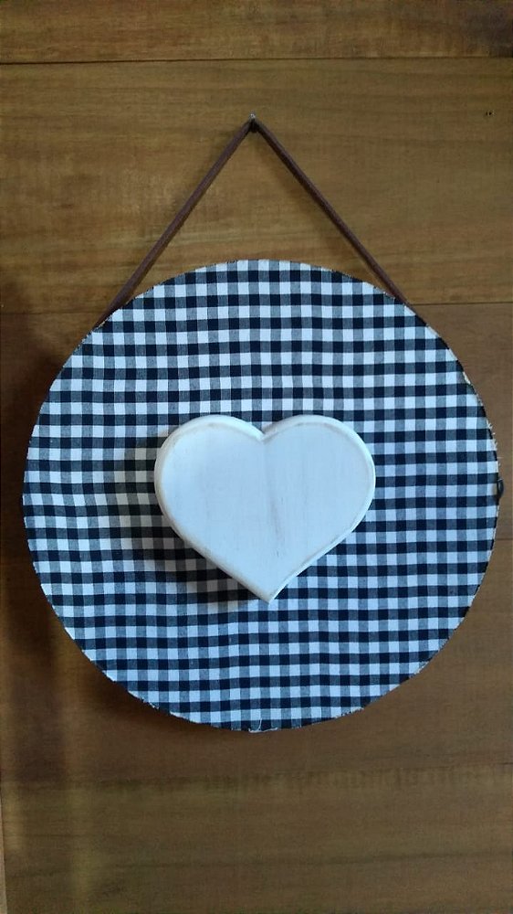 Placa coração - xadrez