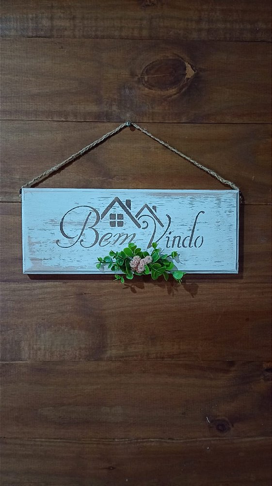 Placa Bem Vindo - Flowers
