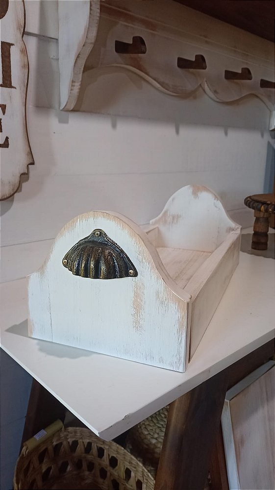 Bandeja Caixote Ohio - Branco Desgastado