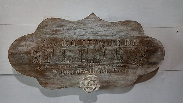 Placa La Boutique de Fleurs