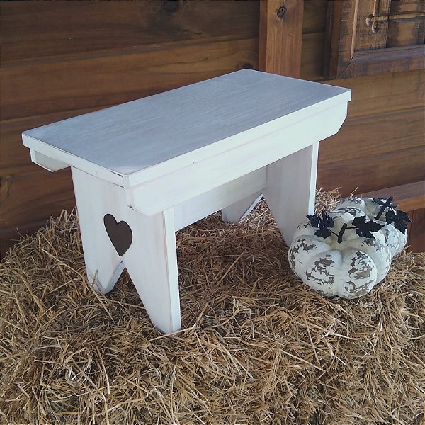 Banquinho - Branco desgastado