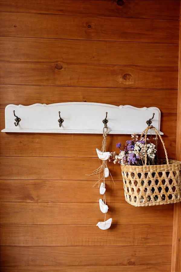 Gancheira Lótus - Branco Desgastado