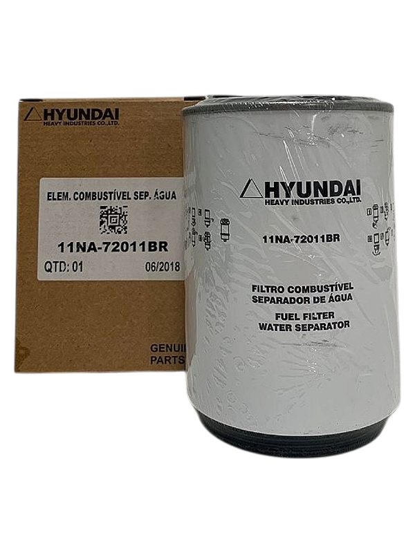 11NA-72011 - Filtro combustível separador de água - HL730-9S, HL730-9SB, HL757-9SM, HL770-9S, HL770-F, HL780-F, R140LC9, R140W9, R160LC9, R170W9, R180LC9, R210LC9, R210NLC9, R210W-9, R210W9MH, R235LCR9...