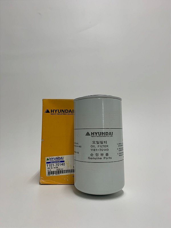 Filtro de óleo lubrificante - 11E1-70140 - 33HDLL, HL740-7, HL740TM-7, HL757-7, HL757TM7, R170W3, R180LC3, R200NLC3, R200W2, R200W7, R210LC3, R210LC3LL, R210LC7, R210LC9BC, R210NLC7, R250LC7, R260LC9S, RC215C7, RD220-7, RD220LC9