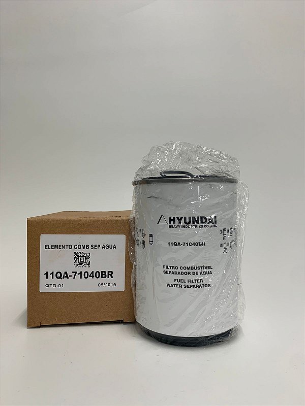 Filtro de combustível separador de água - 11QA-71040BR - HL730-9, HL730-9A, HL730-9S, HL730TM-9, HL730TM-9A, HL740-9, HL740-9A, HL740TM-9, HL740TM-9A, HL757-9, HL757-9A, HL757-9S, HL757-9SB, HL757TM-9, HL757TM-9A, HL760-9, HL760-9A, HL760-9AW, HL760-9SB