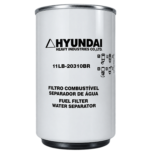 11LB-20310 - Filtro de Combustível - 100D-7, 35D-7, 35D-9S, 35DE, 35DS-7, 35DS-7E, 50DE, 50DEACE, 50DF, 50DS-7E, 80D-7, 80DE, 80DEACE, HDF50-7, HDF50-7S, HL760-7, HL770-7, HL780-9S, R110-7, R140LC-7, R140LC9, R140LC9S, R140W7, R140W9
