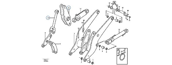 11176213, 16943323 - ELO de Articulação - (Osso de cachorro) aplicação Pá Carregadeira VOLVO L70F, L70H, L70EL70F