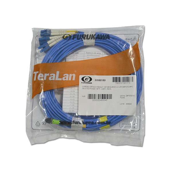 Cordão Óptico Fanout 12F SM G-652D LC-UPC/MPO12-APC Furukawa