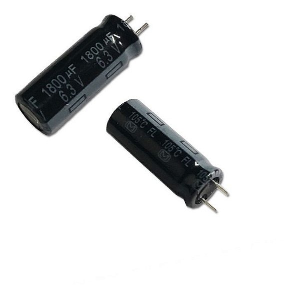 Kit c/ 50 Capacitor Eletrolitico 1800uf 6.3v 20x8mm 105°C
