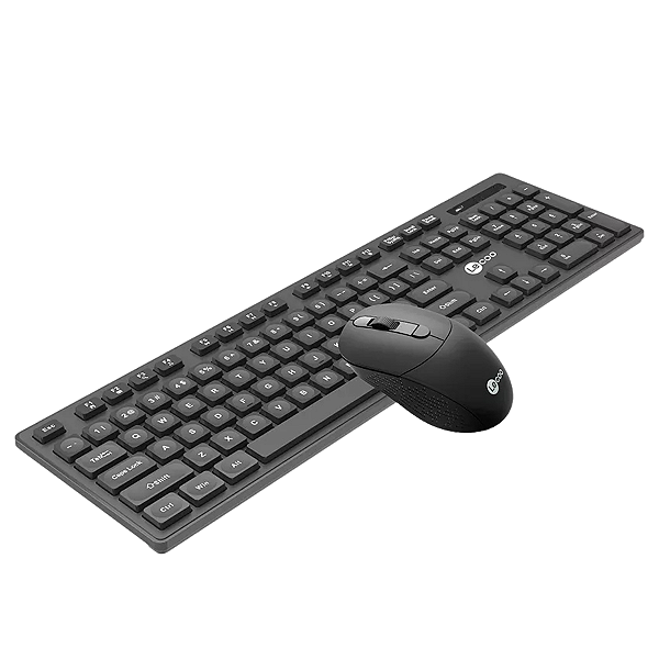 Kit Teclado E Mouse Sem Fio Lecoo KW201 Preto Multimídia