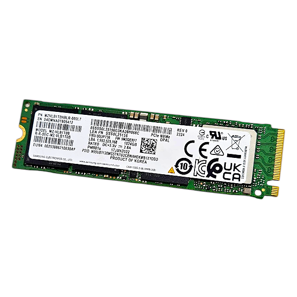 SSD NVMe M.2 Samsung 1TB PCIe 3.0 x4 MZ-VLB1T0B Verde
