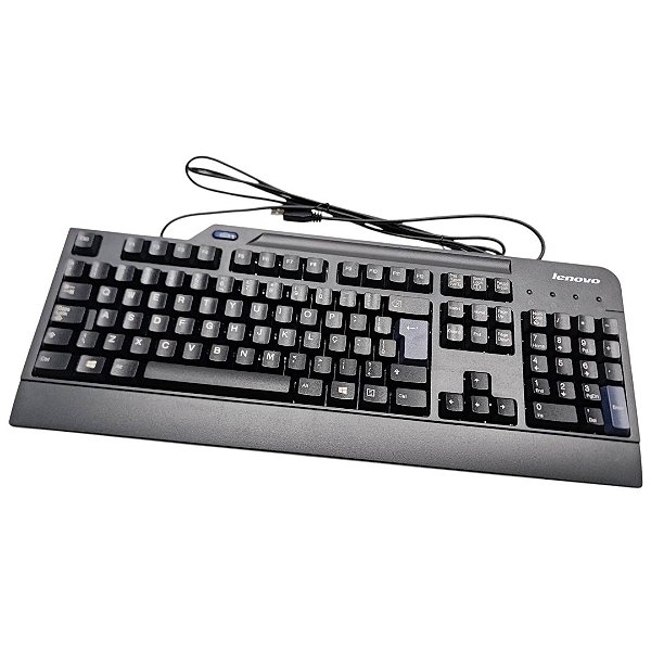 Teclado Lenovo KUS0866 USB Com Leitor De Cartão Padrão BR